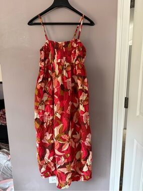 a new day Red Floral Maxi Sundress with Adjustable Straps